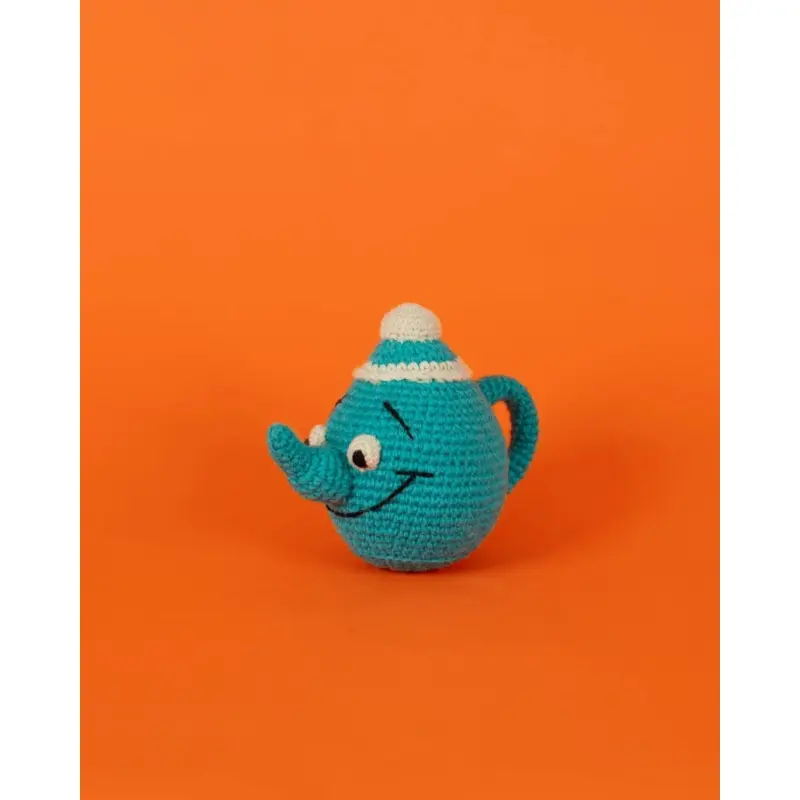 Cotton Crochet Tea Pot Squeaky Dog Toy (FINAL SALE)