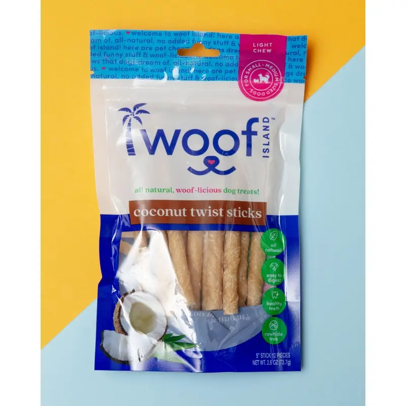 All Natural Coconut Dog Twist Sticks Treat (12-Pack)