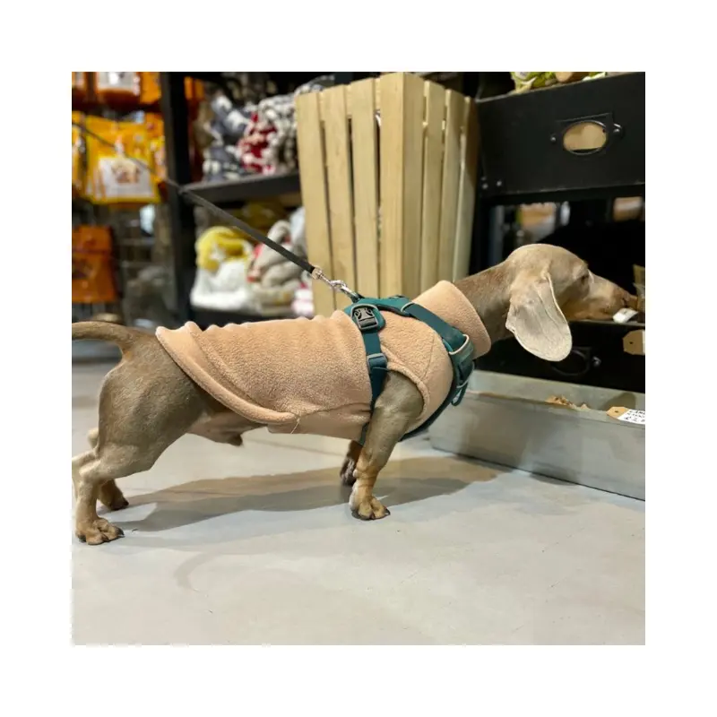 Dachshund Fleece Jumper in Camel (Made in the UK)