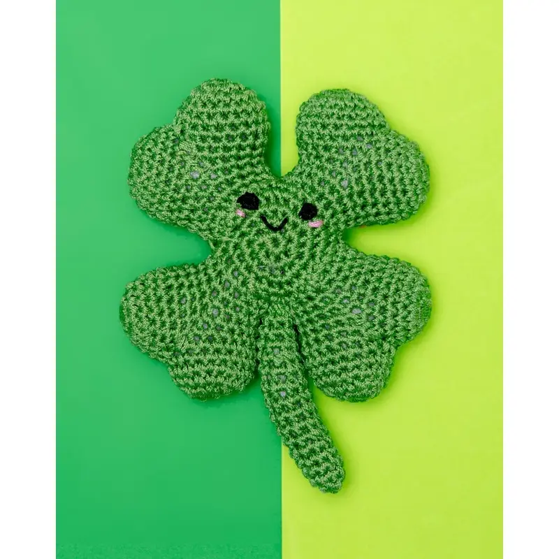 Lucky Four Leaf Clover Organic Cotton Knit Dog Toy