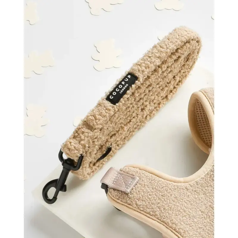 Teddy Padded Dog Leash in Beige (5ft) (FW24LO)