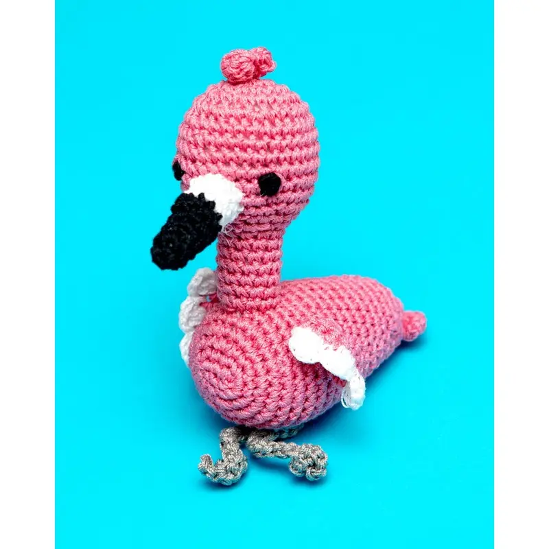 Fergie the Flamingo Organic Cotton Knit Dog Toy