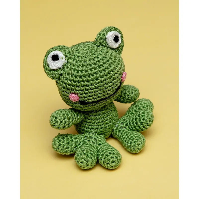 Fritz The Frog Organic Cotton Knit Dog Toy