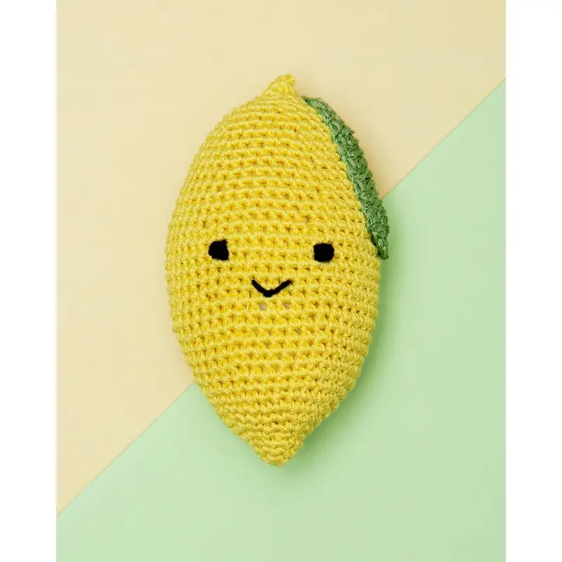 Lemon Organic Cotton Knit Dog Toy