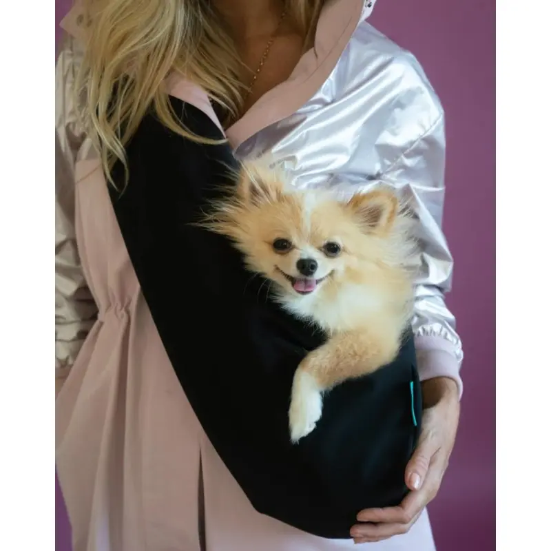 Vancouver Waterproof Crossbody Dog Sling in Black (for Dogs 4-14 lbs) (FINAL SALE)
