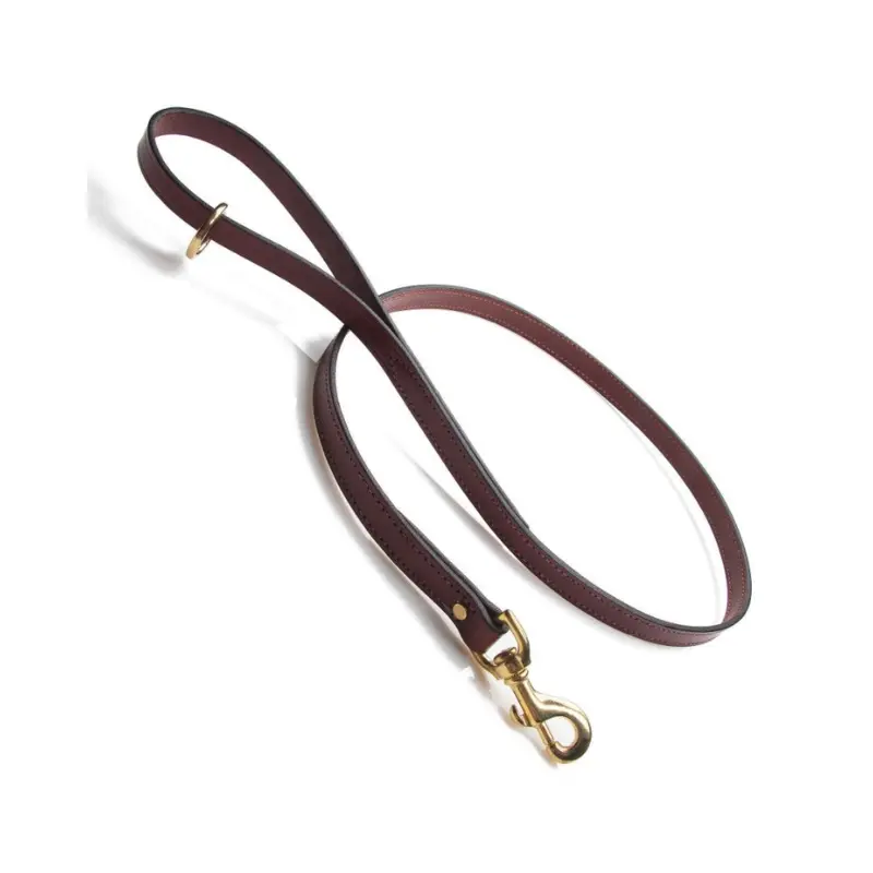 Leather Snap Dog Leash in Chestnut (4ft) (Made in the USA) (FINAL SALE)
