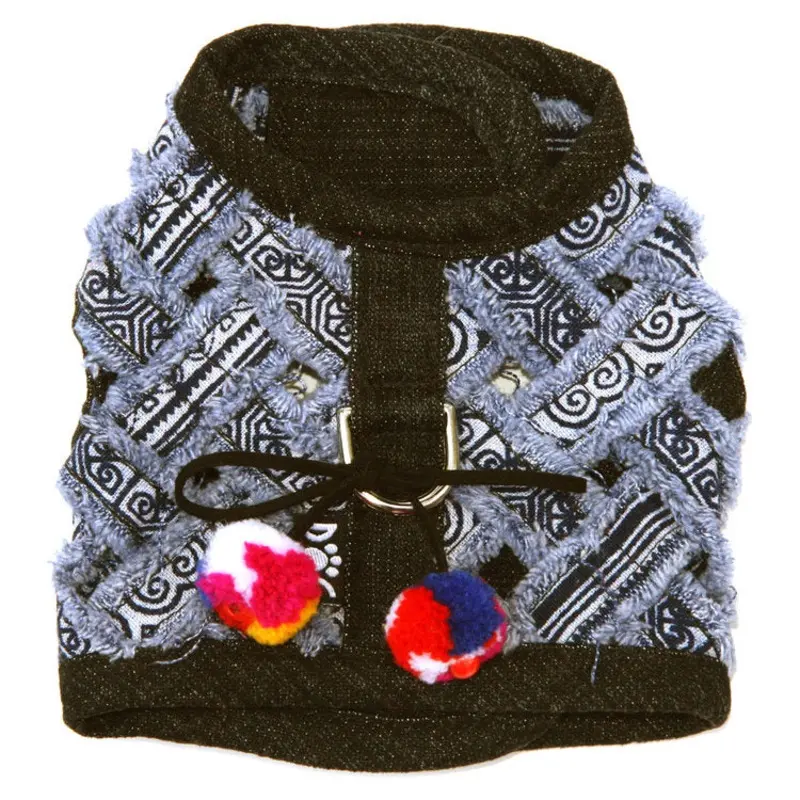 DOG IN THE CLOSET | Venice Frayed Denim Harness Vest
