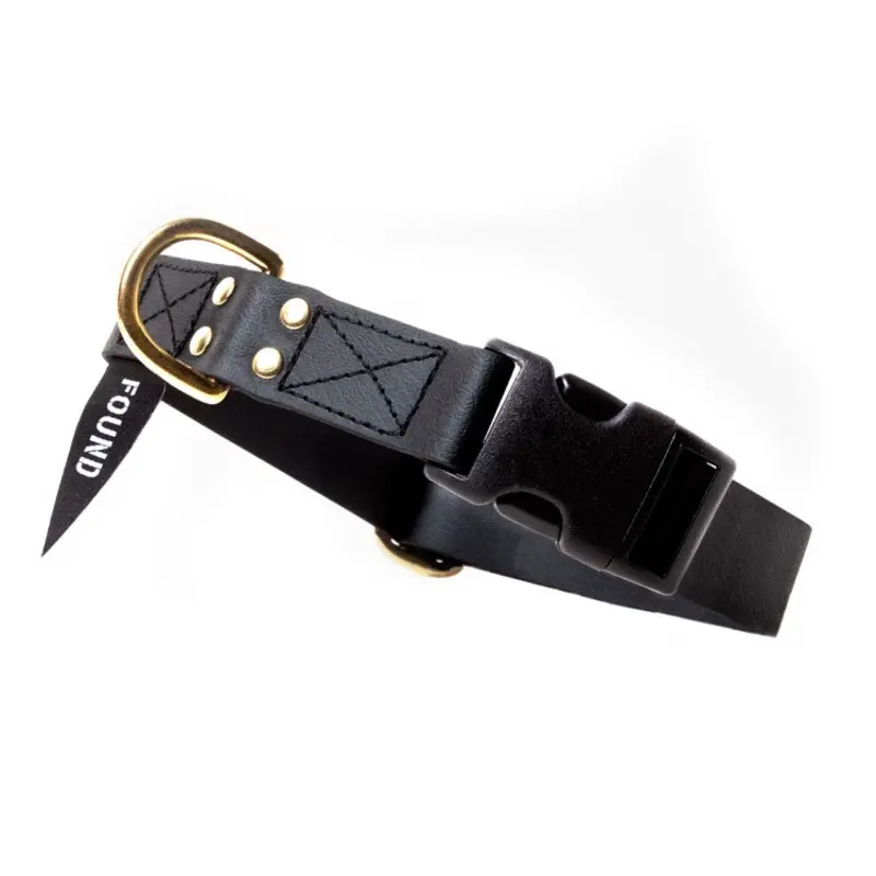 FOUND MY ANIMAL | Leather Alternative Collar in Black