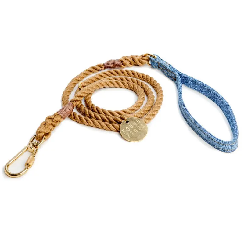 FOUND MY ANIMAL | Standard Rope Leash in Natural & Light Denim