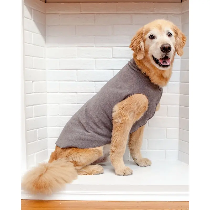 Pullover Stretch Dog Fleece in Charcoal Grey