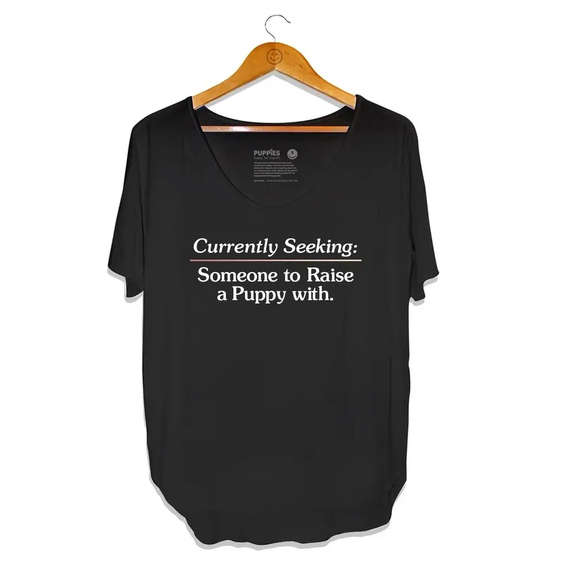 PUPPIES MAKE ME HAPPY | Currently Seeking Weekend T-Shirt