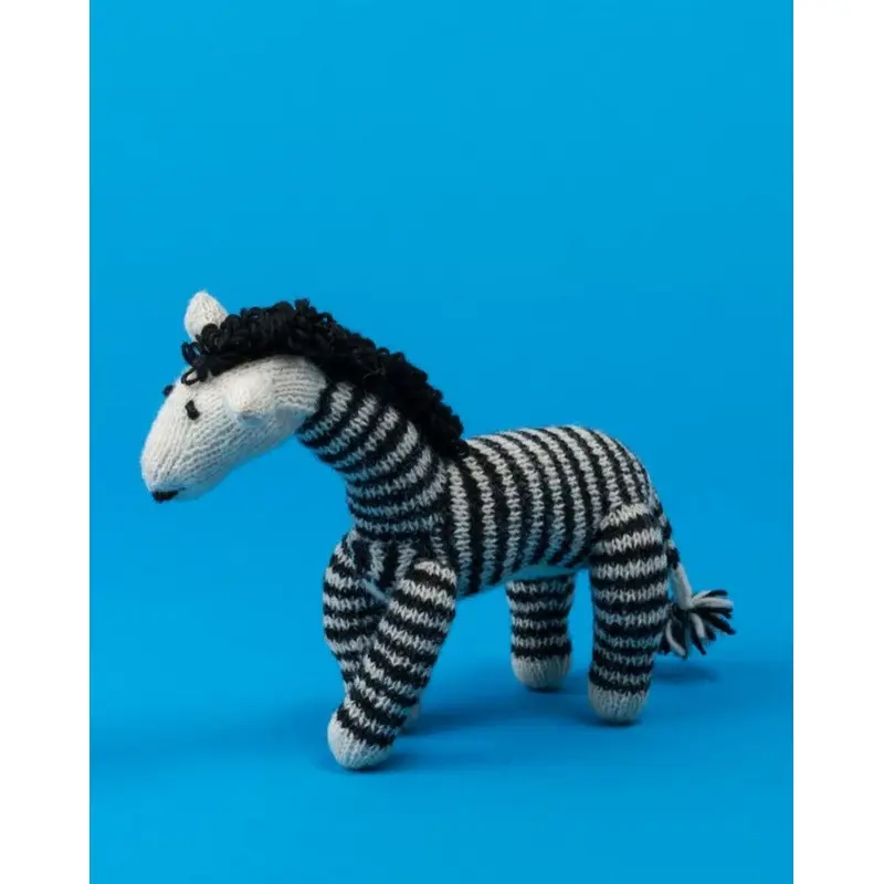 Hand Knit Zebra Dog Toy