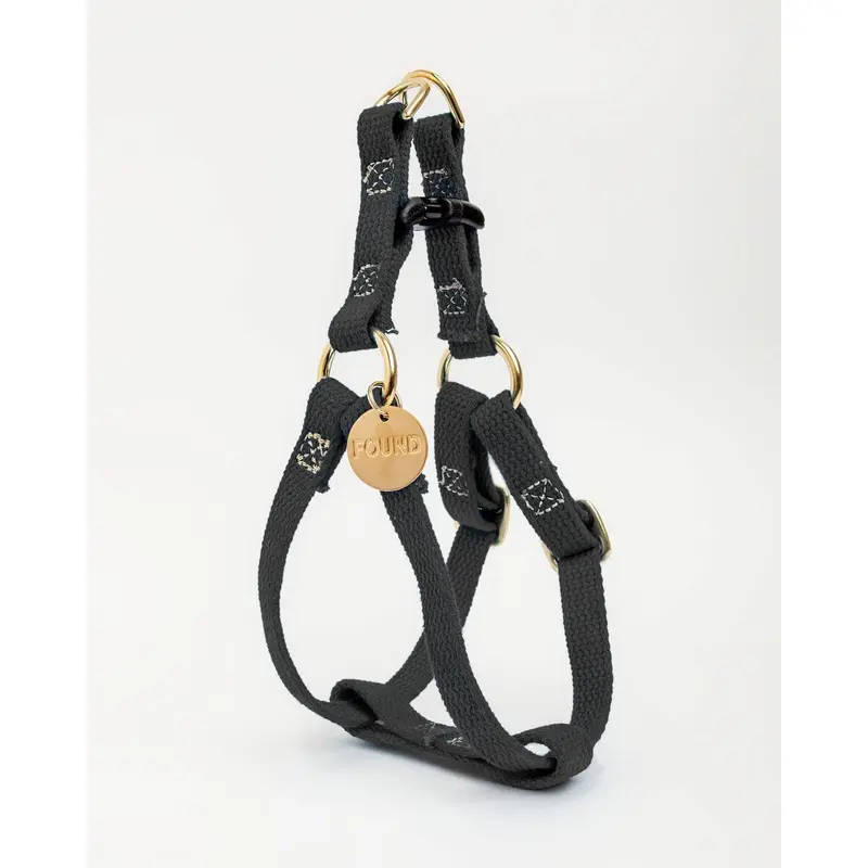Cotton Webbing Dog Harness in Black (Made in the USA) (FINAL SALE)