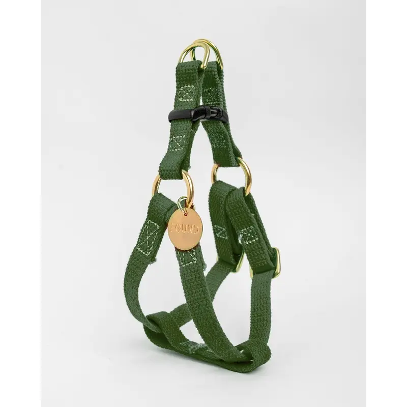 Cotton Webbing Dog Harness in Olive (Made in the USA) (FINAL SALE)