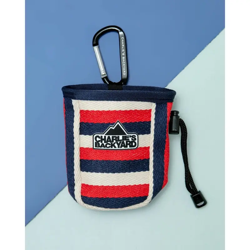 Dog Treat Bag in Navy Stripe
