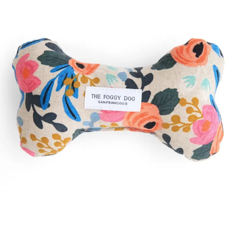 THE FOGGY DOG | Rifle Paper Co. Boho Birds Rosa Dog Toy (White Floral)