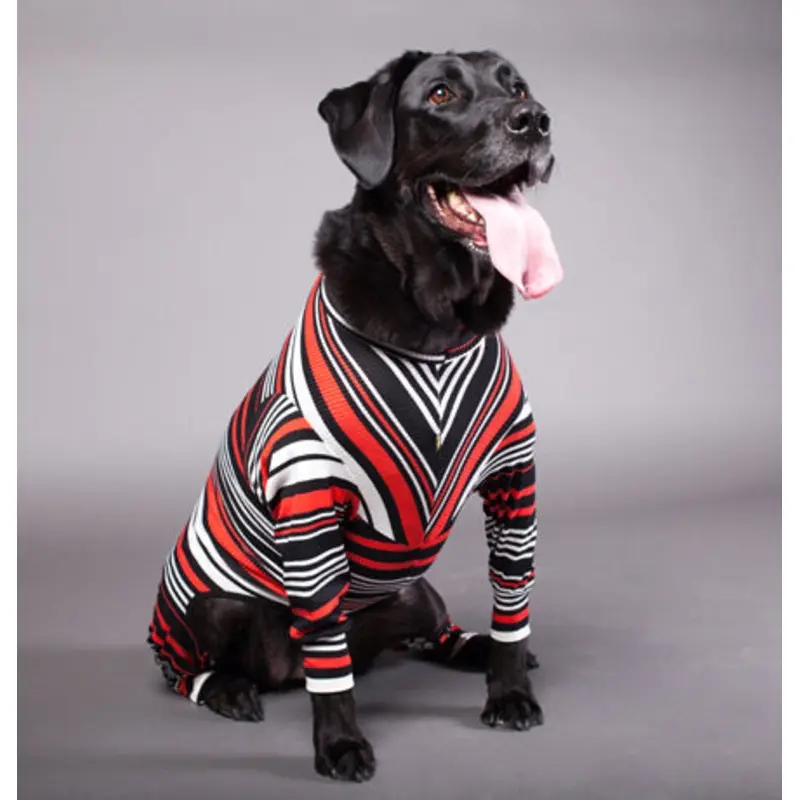 YELLOW HYDRANT | Black and Coral Stripe Pajamas