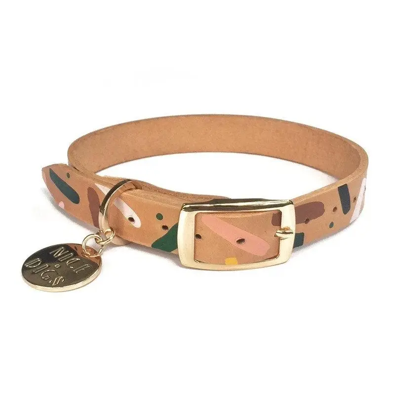 NICE DIGS | Master Confetti Leather Dog Collar