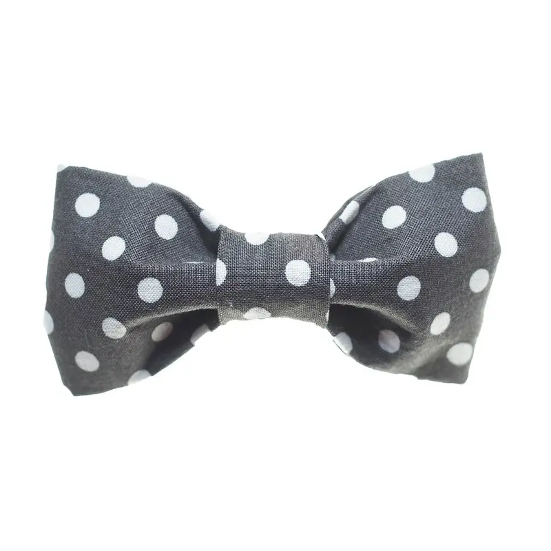 TRISH HAMPTON | Grey with White Dots Bow Tie