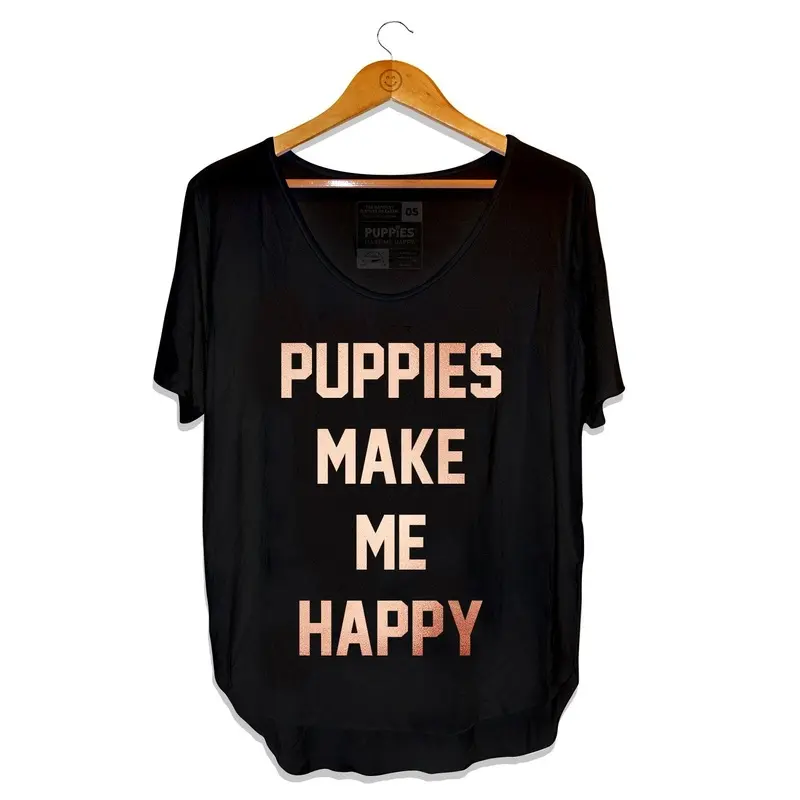 PUPPIES MAKE ME HAPPY | Rose Gold Weekend Tee