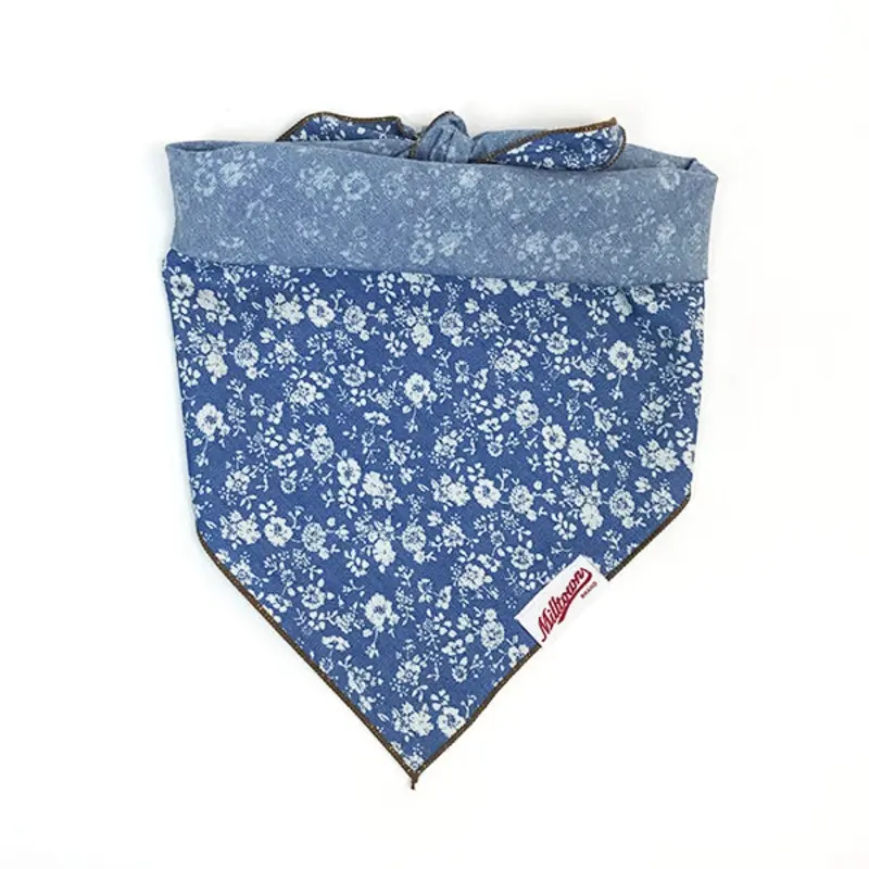 M.N. DAVIS & SON | Dog Bandana in Chambray Blue Floral