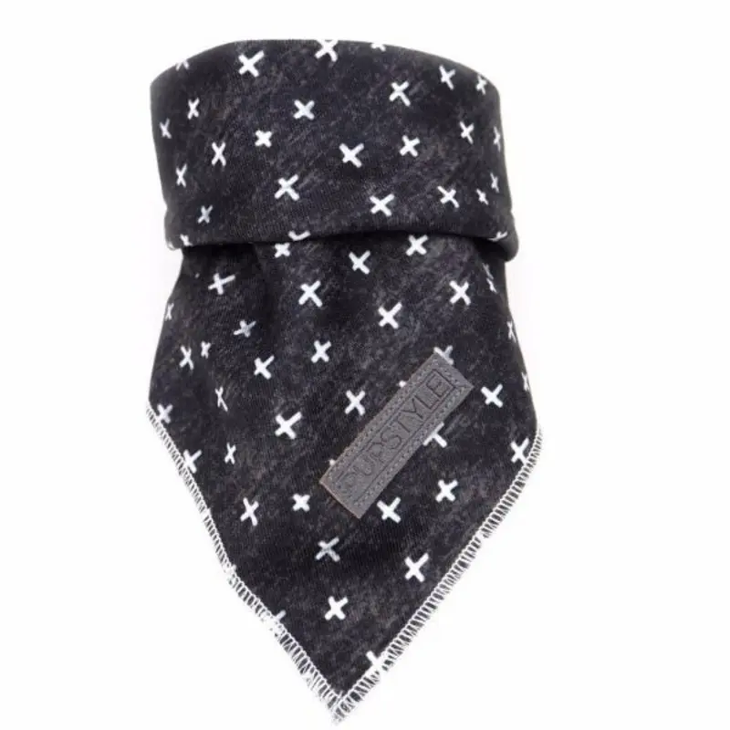 PUPSTYLE | Black Cross Tie-Up Reversible Bandana