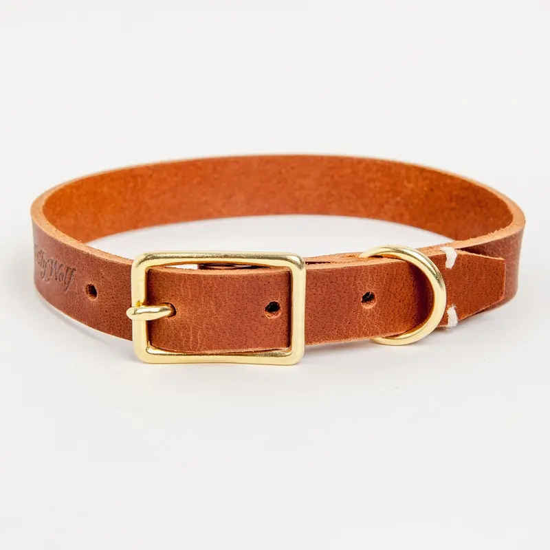 Rambler Leather Dog Collar in Terra