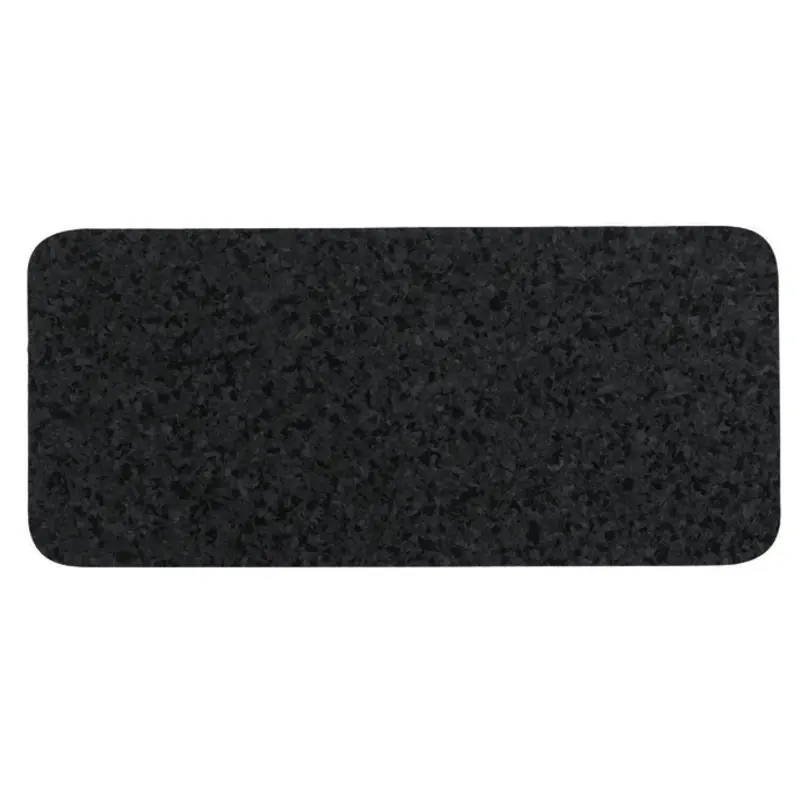 Skinny Rectangle Natural Recycled Rubber Pet Placemat in Black