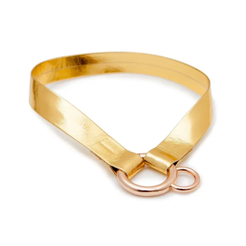 DNY | Choker Tag Holder in Metallic Gold
