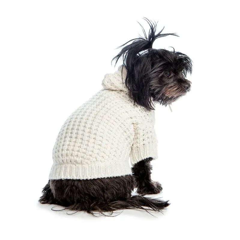 DNY | Chunky Knit Beach Hoodie in Vanilla