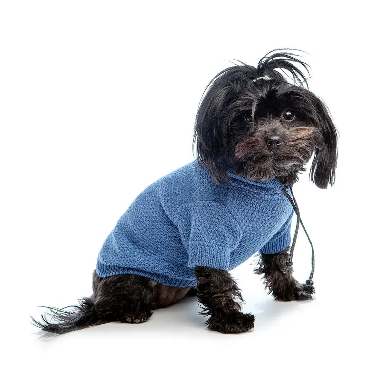 DNY | Fine Knit Beach Hoodie in Sea Blue