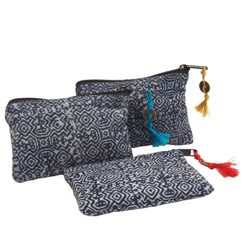ZIG ZAG ASIAN COLLECTION | Indigo Zipper Pouch