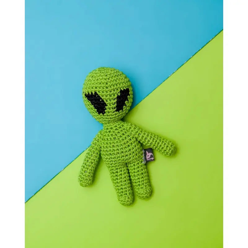 Alien Squeaky Knit Dog Toy