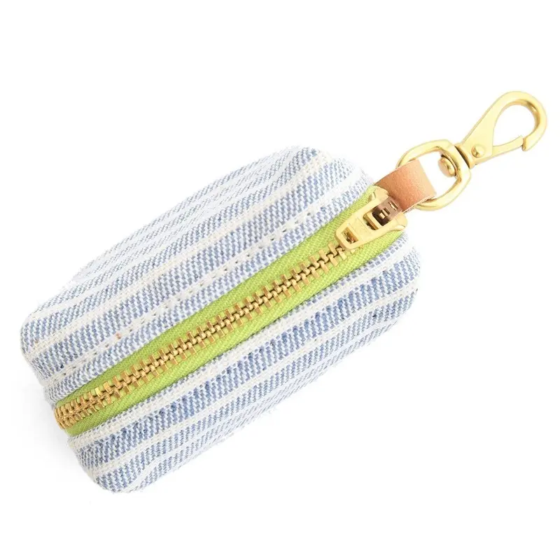 THE FOGGY DOG | Upcycled Denim Railroad Stripe Leash Bag
