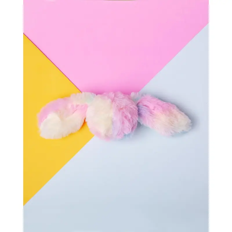 Fuzzy Wuzzie Squeaky Bunny Dog Toy in Rainbow (Small)