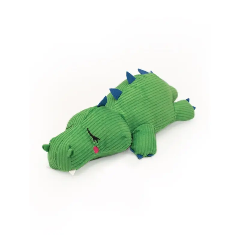 Snooziez Alligator Plush Dog Toys with Silent Shhhqueaker