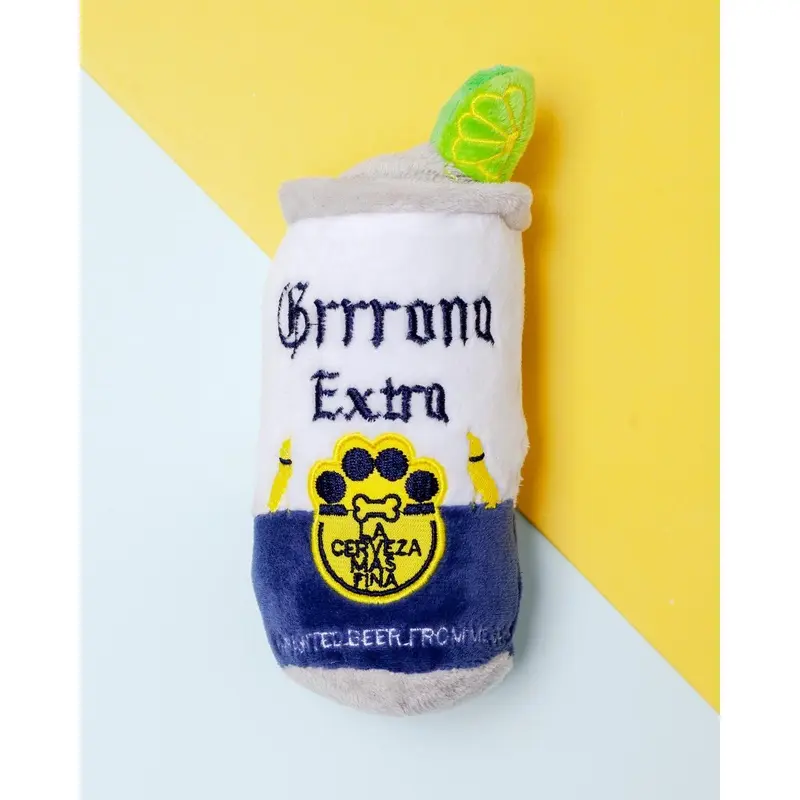 Grrrona Beer Can Squeaky Plush Dog Toy