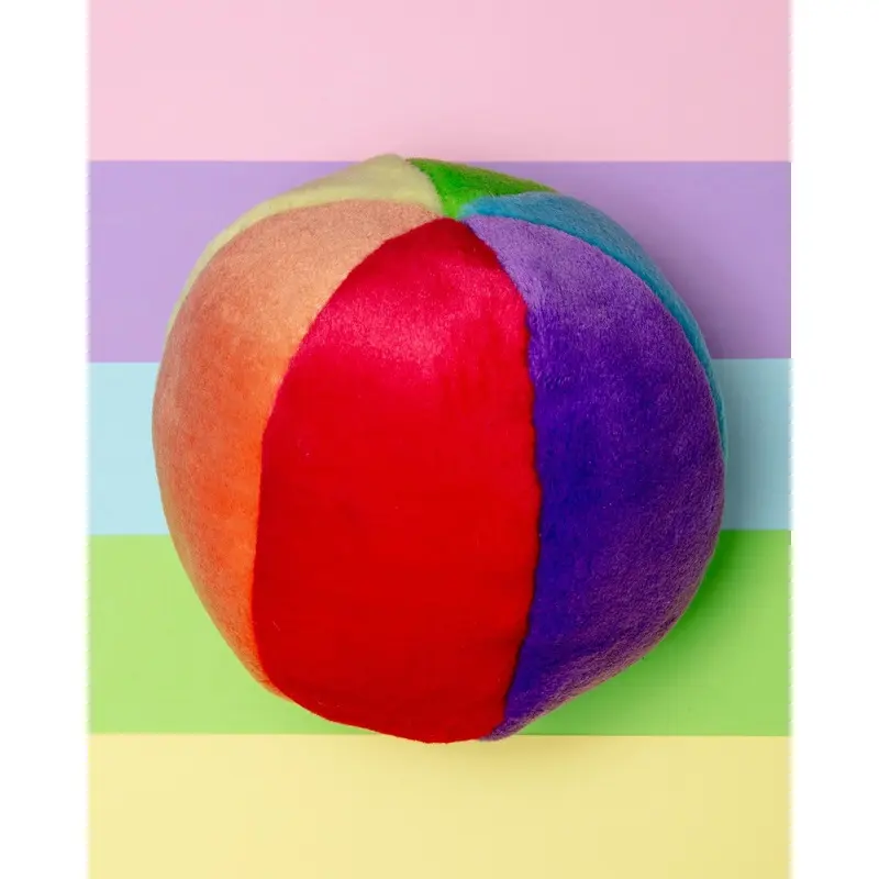 Mini Beach Ball Plush Squeaky Dog Toy (5.5")