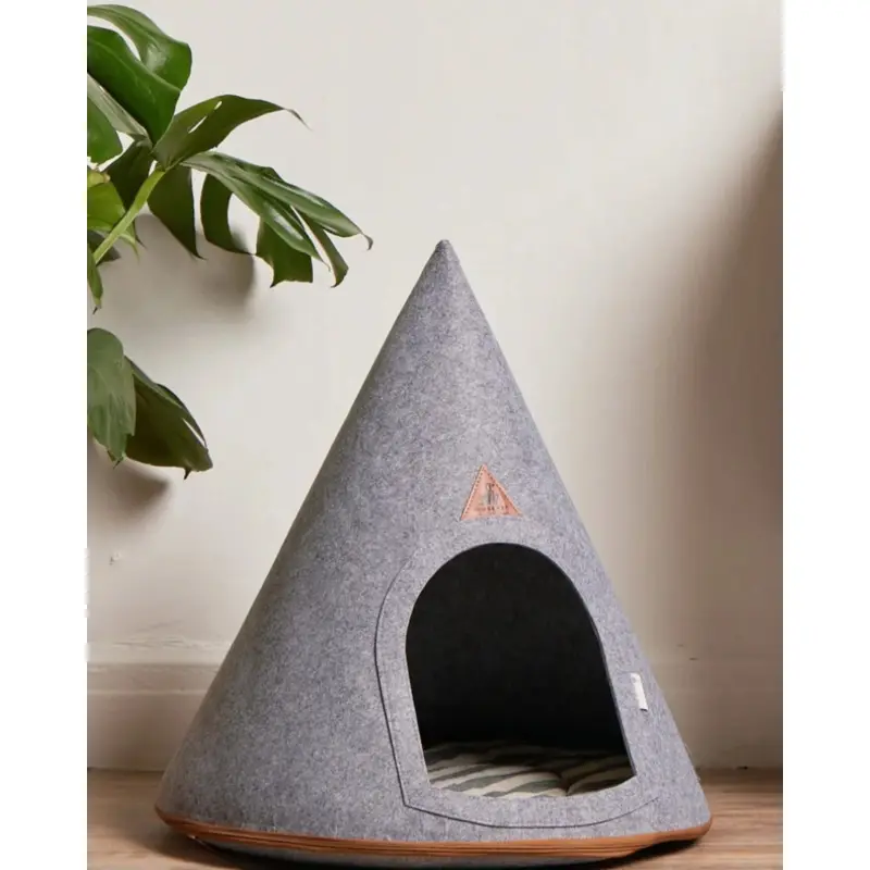 Soft Packable Pet Cave in Grey