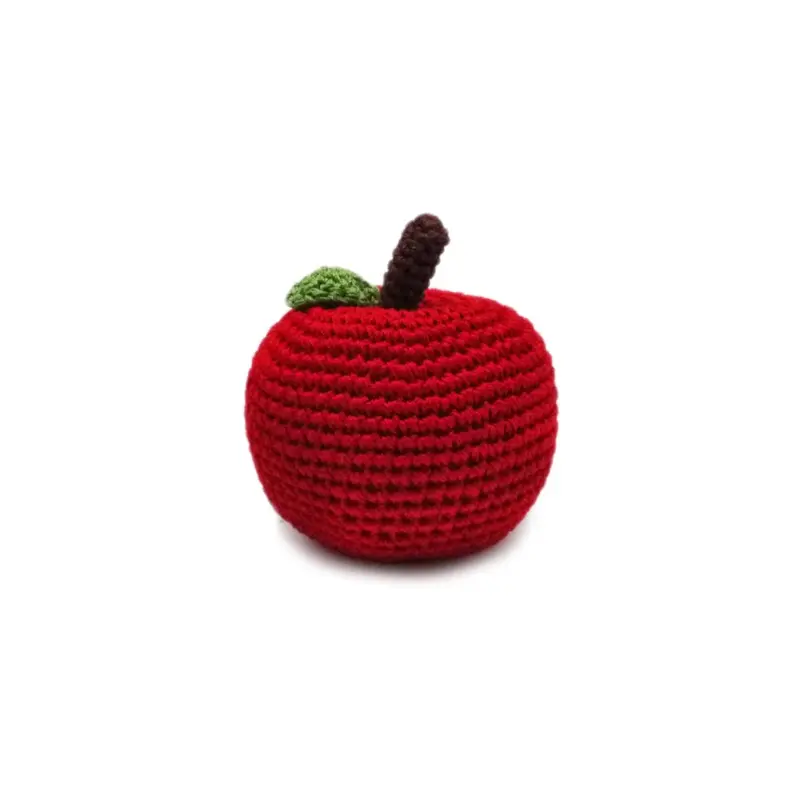 Little Apple Squeaky Knit Dog Toy