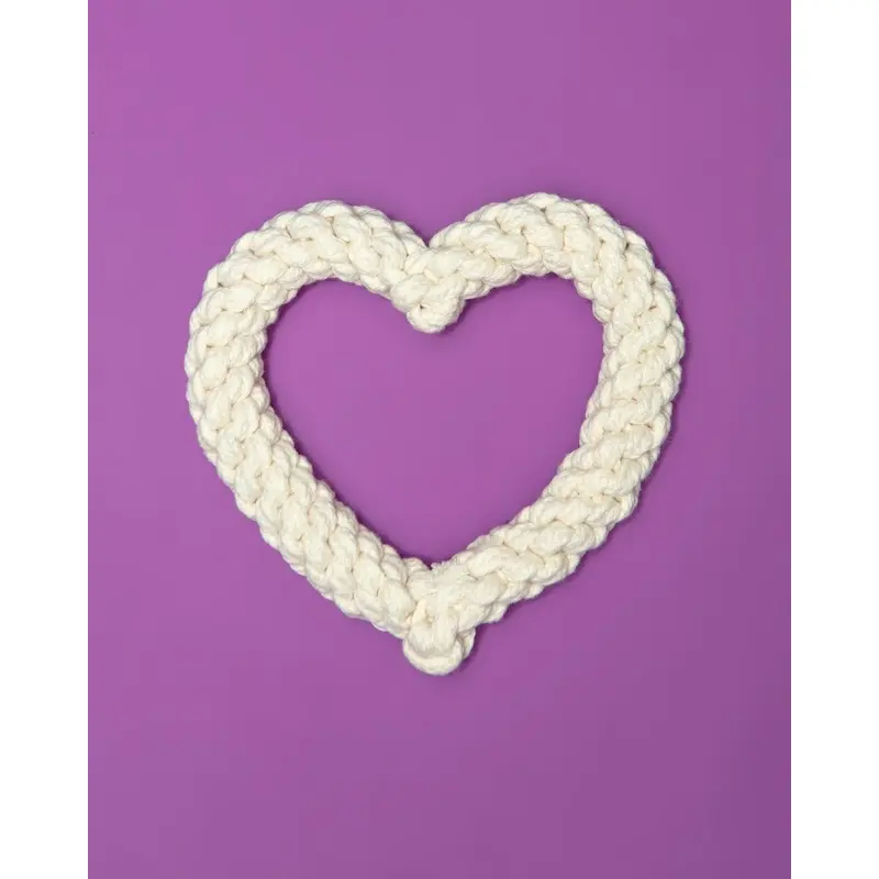 Natural White Heart Dog Rope Toy
