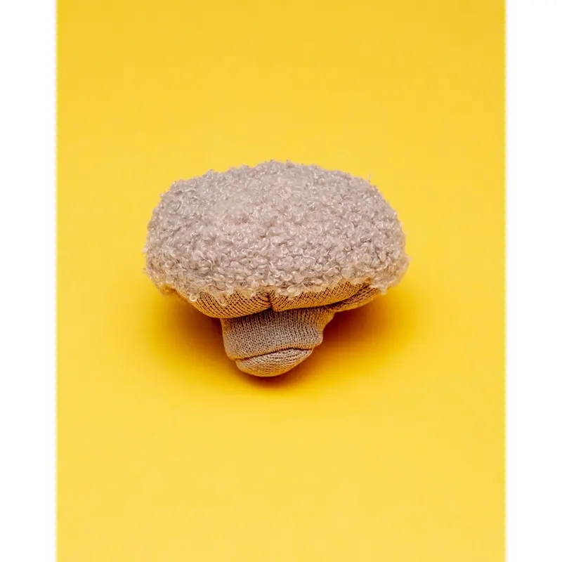 Button Mushroom Squeaky Plush Dog Toy