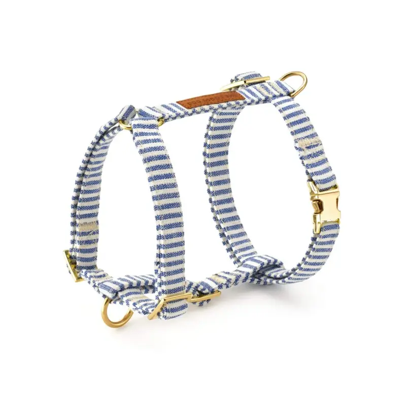 Lake Blue Stripe Dog Harness
