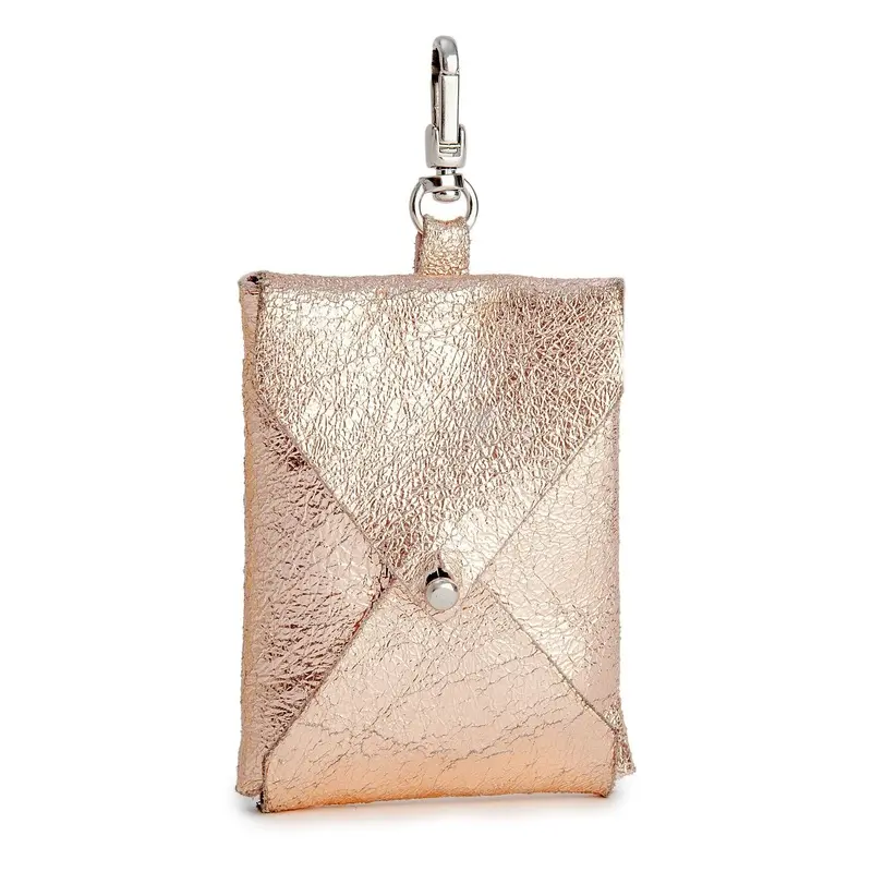 TRACEY TANNER | Luxe Leather Leash Bag in Metallic Rose Gold