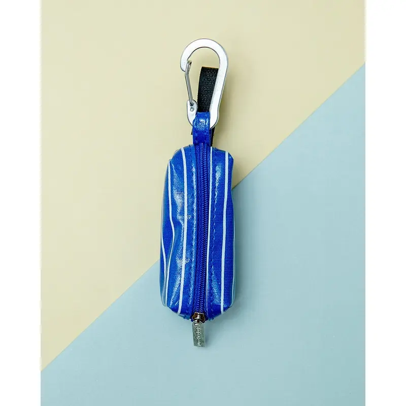 True Blue with White Stripes Dog Waste Bag Dispenser