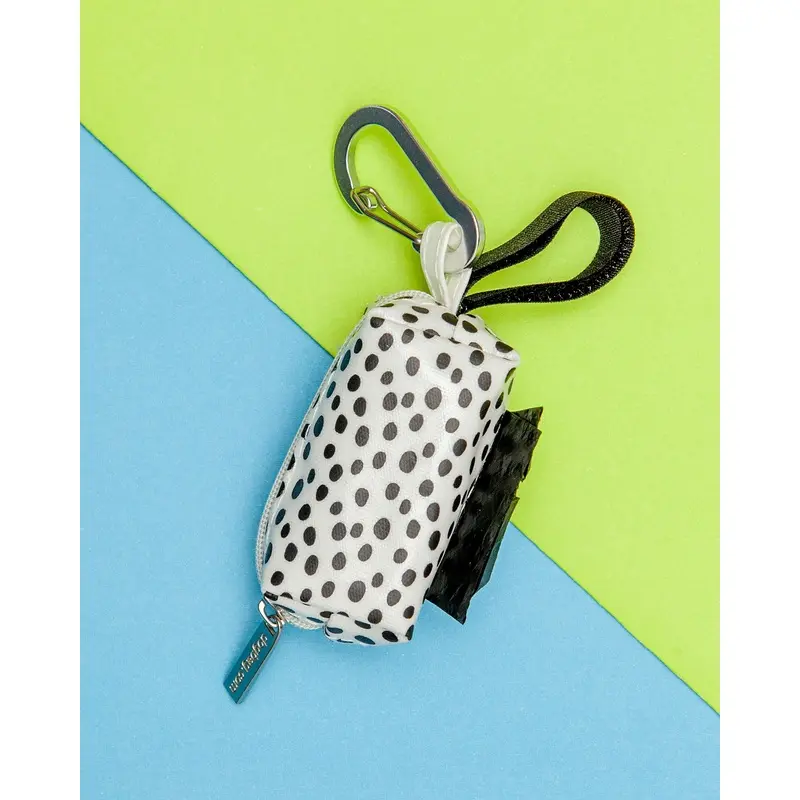 White with Black Spots Waste Bag Dispenser << FINAL SALE >>
