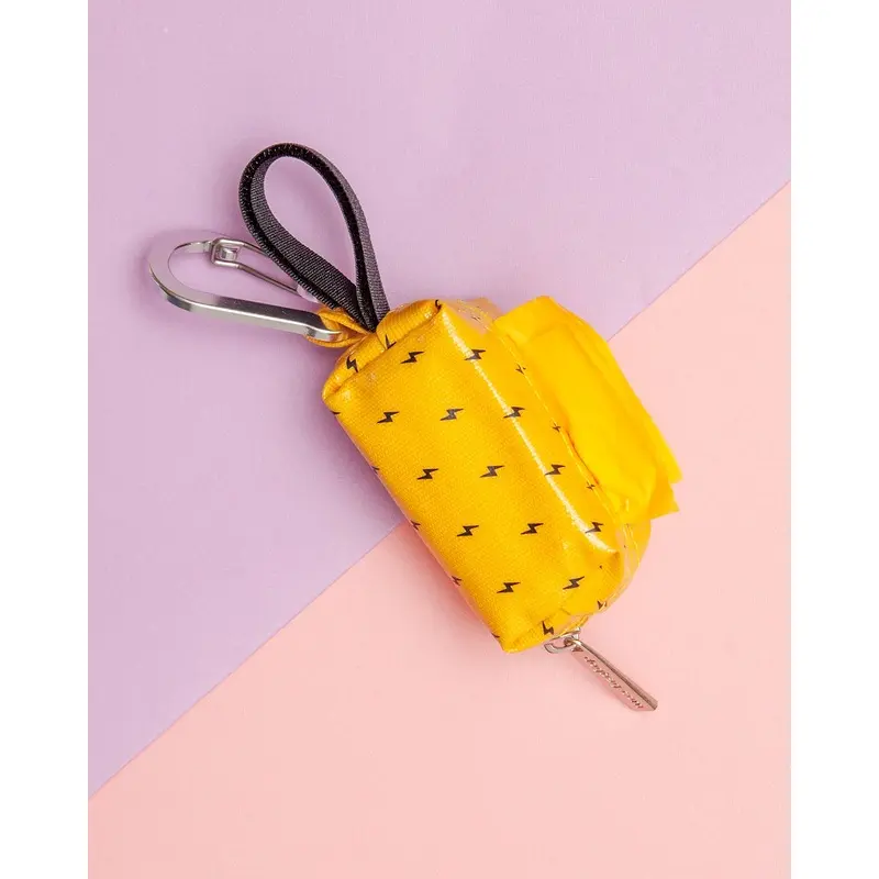 Yellow with Black Bolts Waste Bag Dispenser