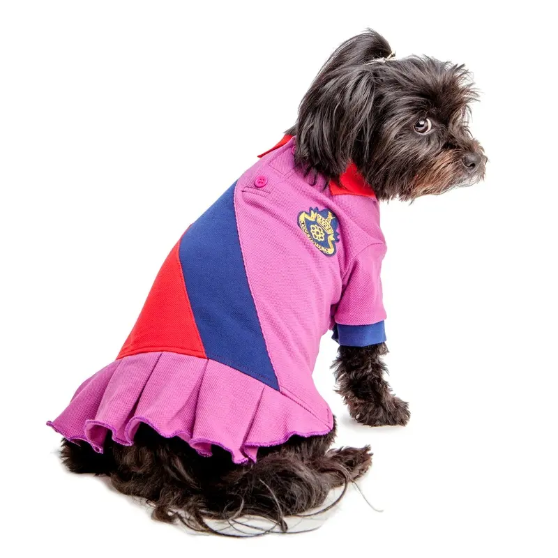 BEST FURRY FRIENDS | Polo Dress in Purple and Red
