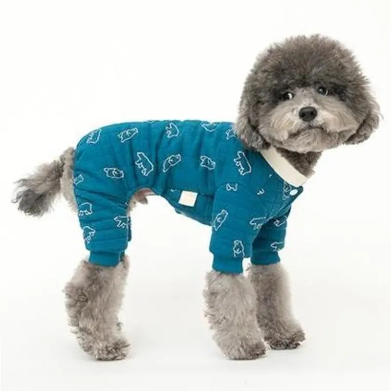COTE A COTE | Polar Bear Grandma All-in-One in Peacock Blue
