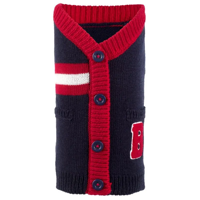 THE WORTHY DOG | Varsity Cardigan in Navy & Red